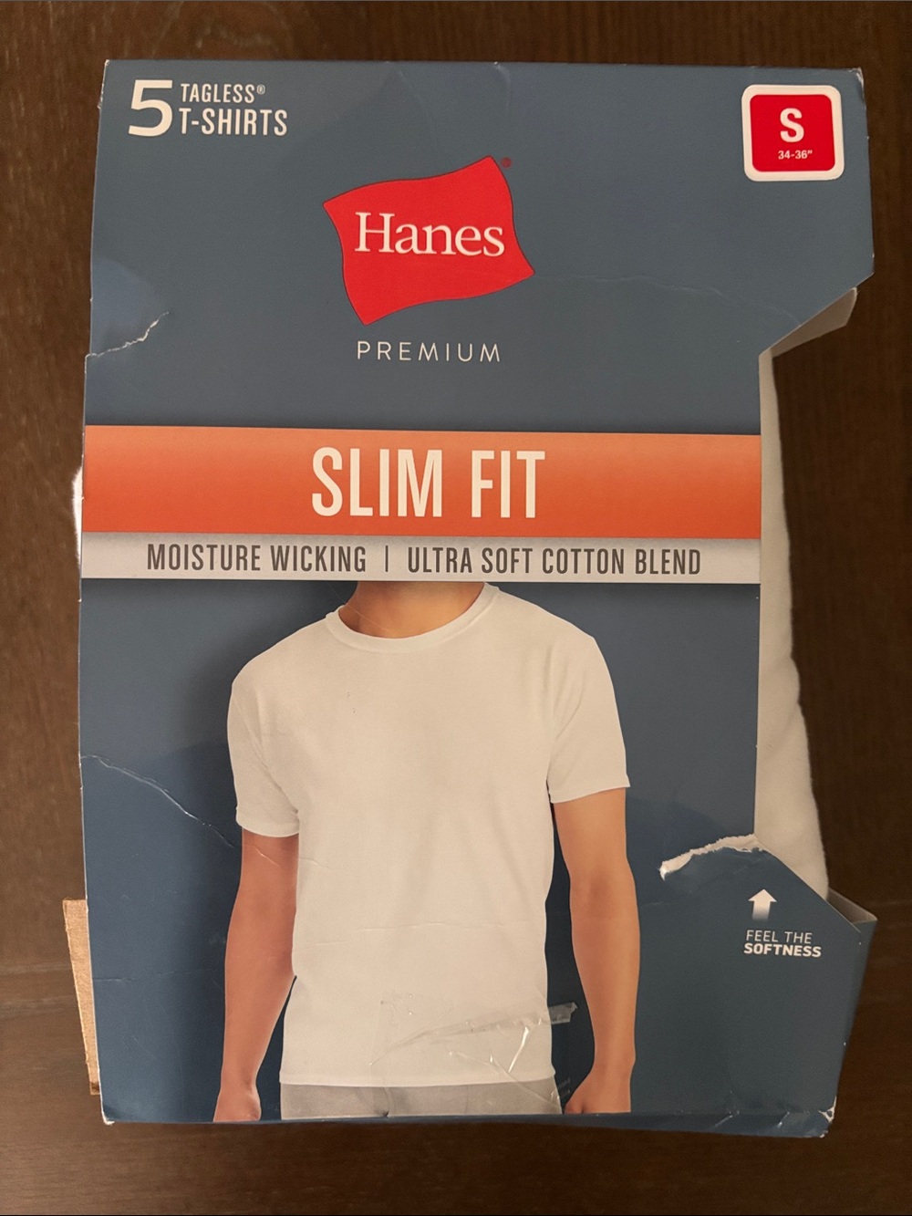 Bundle 3/$15 4 pack of  Hanes Slim Fit White Crew Neck T-Shirt - Premium